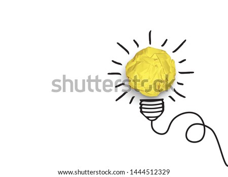 Concept of idea and innovation with paper ball, isolatend on white background, in vector format