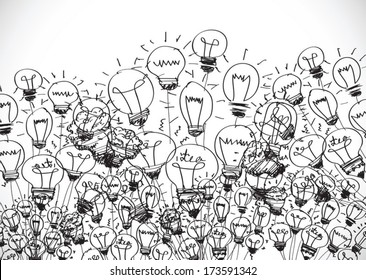 Concept of idea inspired bulb shape Vector