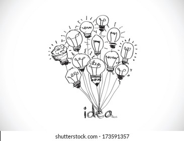 Concept of idea inspired bulb shape Vector