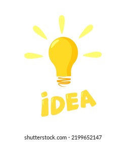 Concept idea, lamp creative sign, innovation. Simple business lightbulb, concept for project management, marketing, creativity. Vector isolated illustration.