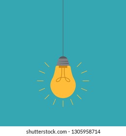 Concept idea, light bulb icon flat design vector illustration