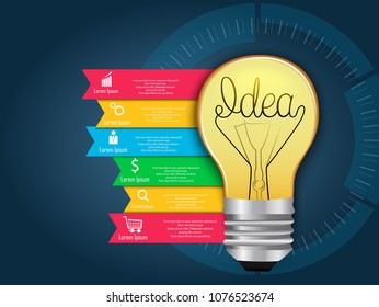 Concept idea light bulb infographics design