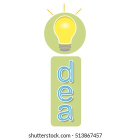 Concept of idea with light bulb. Vector illustration