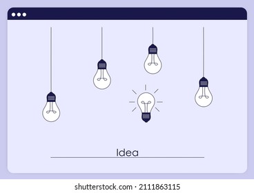 Concept of idea with lightbulb. Sharing business ideas, sharing knowledge, teamwork, idea concept. Vector illustration.