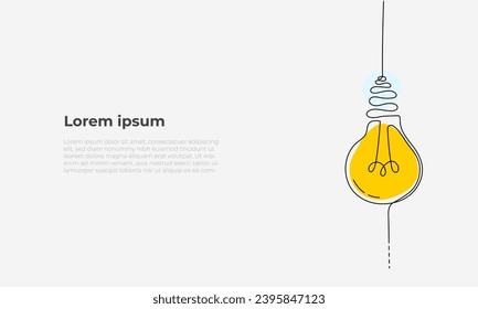 Concept of idea with lightbulb. Vector illustration and simple design.