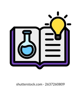 Concept Idea mini illustration outline color icon, use for research and development, education, industry, UI, UX kit, app and web development, digital or print.