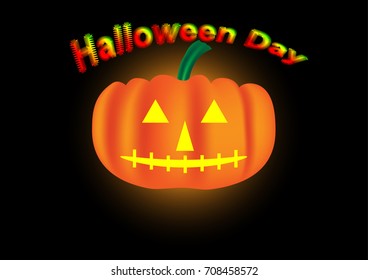 Concept and idea orange pumpkin with halloween festival. Vector EPS10
