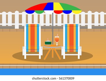 Concept and idea relax on the beach and swimming pool