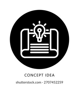 Concept Idea Rounded Color Icon Mini Illustration Icon. Use For Modern Concept, Print, Ui, Ux Kit, Web And App Development. Vector Related To Office, Education, Examination And More