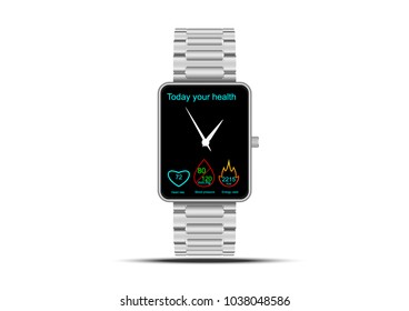 Concept and idea smart watch for measurement and capture health with real time. Vector EPS10