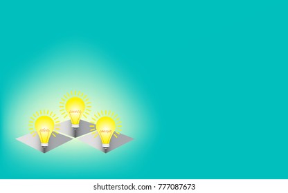 Concept Idea Success light bulb on the box, Illustartion vector flat
