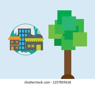 Concept idea success in the world for global green and ecology with business