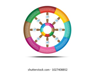 Concept and idea wheel circle infographic template. Vector EPS10