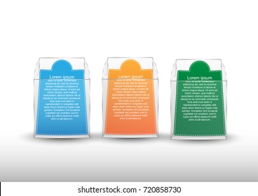 Concept And Idea White Acrylic Box With Color Card Template. Vector EPS10