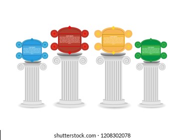 Concept and idea white Roman pillar infographic. Roman pillar vector background. vector EPS10