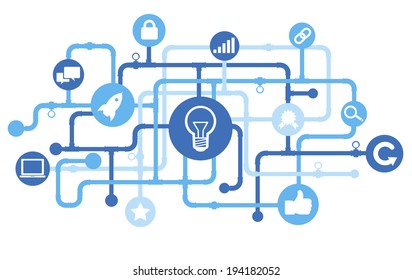 Concept of ideas and computer icons.