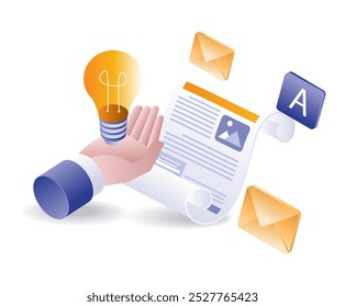Concept of ideas into blog content