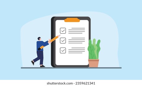 concept illlustration survey form marking vector