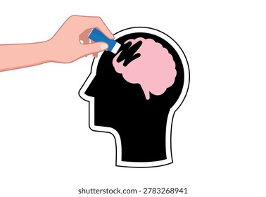 A concept illustration about unlearning and brainwash.