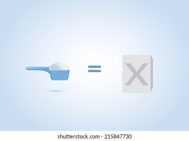 Concept illustration about washing by washing powder