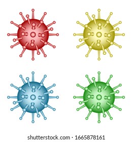 Concept illustration of the abstract coronavirus icon set. Novel coronavirus 2019-nCoV