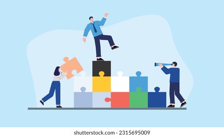 concept illustration achievement teamwork business