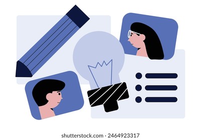 ilustración conceptual de la actividad de buscar ideas o lluvia de ideas para encontrar una solución