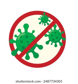 concept illustration of the anti-bacterial, anti-germ sign. Flat style vector illustration.