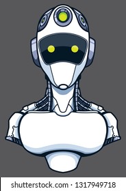Concept illustration for artificial intelligence depicting the portrait of a humanoid robot.