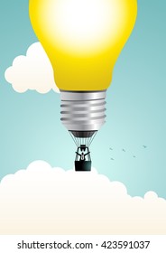 Concept illustration of big idea and exploring creativity concept