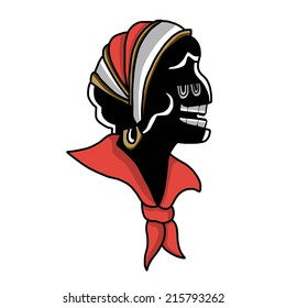 Concept illustration of black gypsy monster
