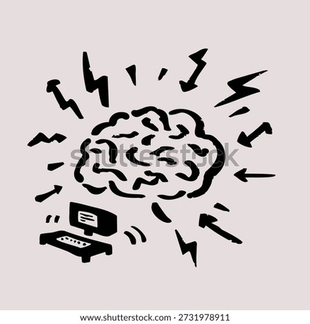Concept Illustration of Brainwave Reaction and Neural Signal Interaction with Device