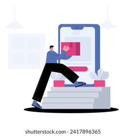 Concept illustration of buying items online