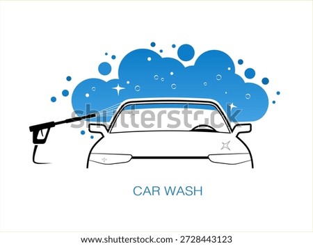 Concept illustration of a car wash. Vector illustration.