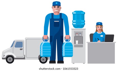 concept illustration of clean water delivery service