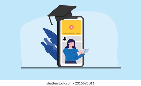 concept illustration college wisuda read book