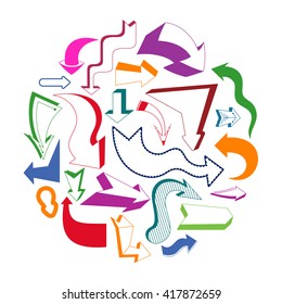 Concept illustration with colorful arrows. Vector illustration.
