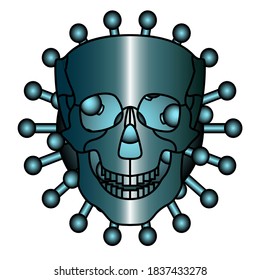Concept illustration of the coronavirus and skull symbol. Novel coronavirus covid-19