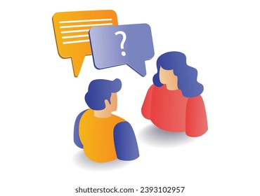 Concept illustration of a couple's conversation