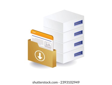 Concept illustration of data storage server technology