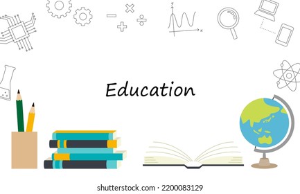 Concept Illustration Education Background Frame Vector Stock Vector 