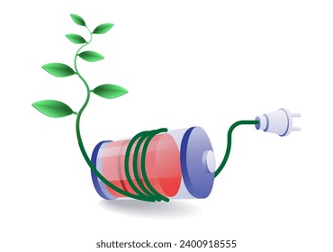 Concept illustration of electrical energy from nature