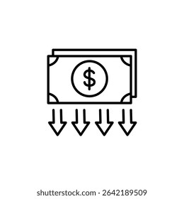 Concept Illustration Of Financial Flow Represented By Dollar Bills And Arrows
