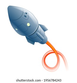 Concept Illustration of the fliegender Rakete im Weltraum.