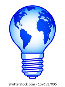 Concept illustration of the globe and light bulb. Elements of this image furnished by NASA