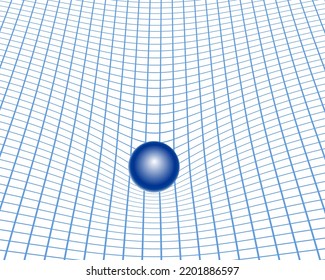 Concept Illustration With Gravity Grid And Massive Ball