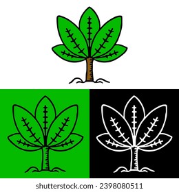 concept illustration of a healthy plant environment with good soil and air, which can be used for icons, logos or symbols in flat design style