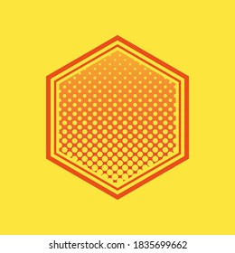 concept illustration of a hexagon filled with bubbles from the largest to the smallest