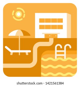 concept illustration of the hotel resort icon
