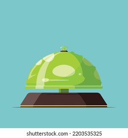 Concept illustration of a Hotel service bell shaped like a mushroom